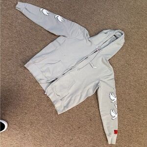 CHNGE Light Gray Hoodie with White Dove Design